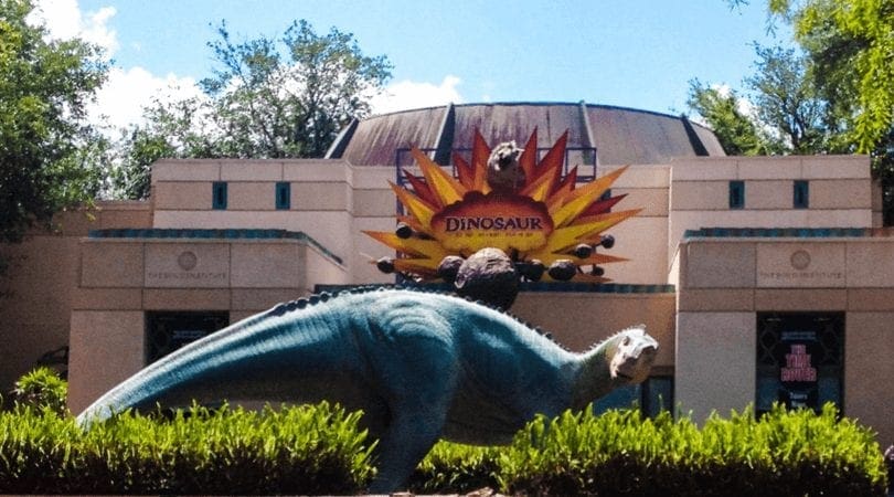 Aladar, outside The Dinosaur ride, Disney's Animal Kingdom.